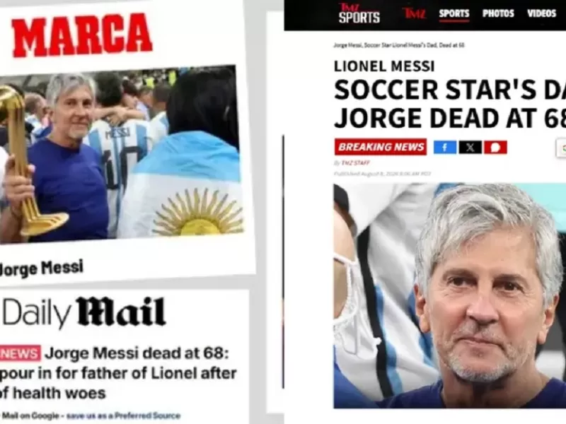 As&iacute; reflejaron los medios internacionales el impacto de la muerte de Jorge Messi