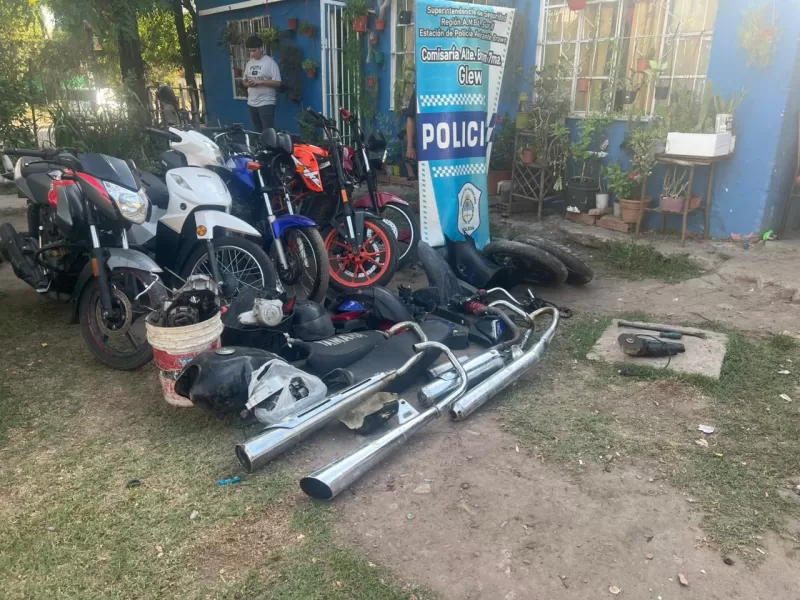 La policía desmanteló un desarmadero de autopartes en Glew