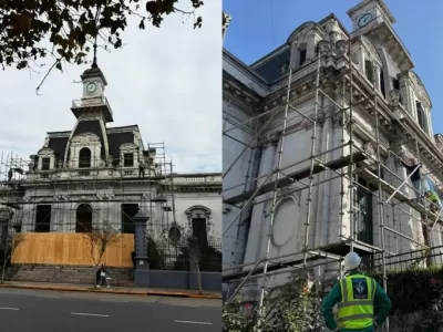 Avanza la restauraci&oacute;n de la fachada hist&oacute;rica del Hospital Pedro Fiorito