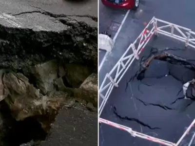 Un cráter de cinco metros obligó a cortar el tránsito en pleno centro de Avellaneda