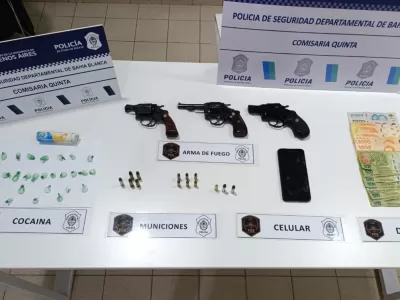Detuvieron a una persona con coca&iacute;na y dos armas